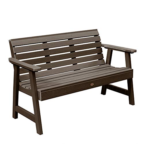 Highwood AD-BENW3-ACE Weatherly Garden Bench, 5 Feet, Weathered Acorn