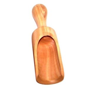 holy land market handcrafted olive wood salt spoon or scoop/shovel - large size (length 7 inches) - asfour outlet trademark