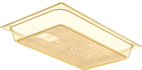 Carlisle FoodService Products Storplus Full-Size High Heat Food Pan for Catering, Buffets, and Restaurants, High Heat Plastic 2.5 Inches Deep, Amber