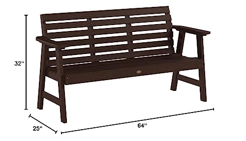 Highwood AD-BENW3-ACE Weatherly Garden Bench, 5 Feet, Weathered Acorn