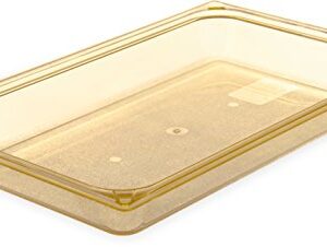 Carlisle FoodService Products Storplus Full-Size High Heat Food Pan for Catering, Buffets, and Restaurants, High Heat Plastic 2.5 Inches Deep, Amber