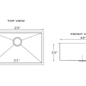 Nantucket Sinks SR2318 23-Inch Small Radius Rectangle Stainless Steel Undermount Kitchen Sink