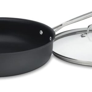 Cuisinart 12-Inch Deep Fry Pan w/Cover, Chef's Classic Nonstick Hard Anodized Collection, 622-30DFP1