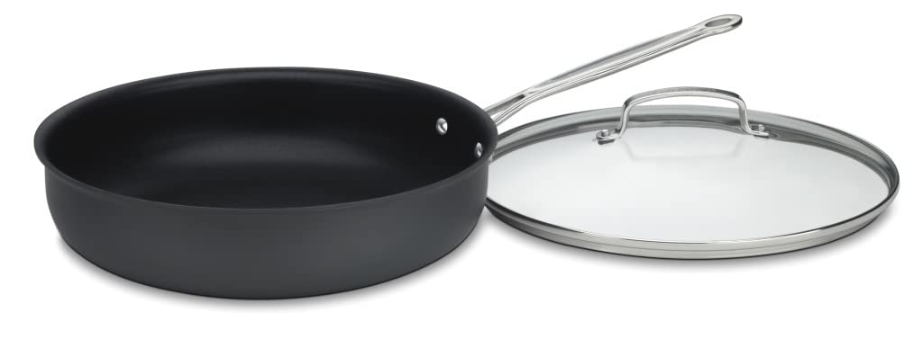 Cuisinart 12-Inch Deep Fry Pan w/Cover, Chef's Classic Nonstick Hard Anodized Collection, 622-30DFP1