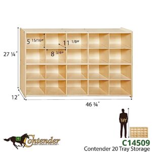 Contender 20 Cubby Storage Shelf made of Hard Wood Cabinets Ideal for Classrooms and Homes, Best for Kids Toy Storage, Stationary Organizer, Hard Wood Cabinets perfect for Classrooms and Homes