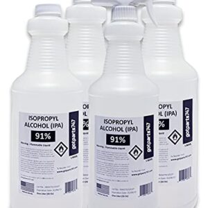 4 Liters (More Than 1 Gallon) Ultra High Purity USP Grade Isopropyl Alcohol 91% - Made in The USA - Includes One Trigger Sprayer