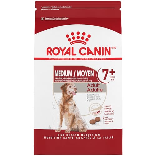 Royal Canin Size Health Nutrition Medium Adult 7+- Dry Dog Food, 30lb Bag