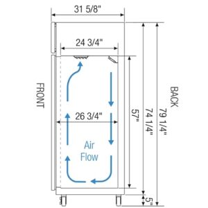 Everest Refrigeration ESR1 29-1/4' Reach-in Commercial Refrigerator with Solid Door, One Section, 23-Cubic Feet, Stainless Steel, NSF