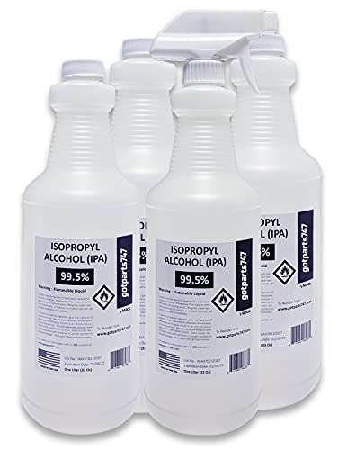 Isopropyl Alcohol 99.5% - 4 x 1000 ml (More Than 1 Gallon) Made in The USA - Includes a Trigger Sprayer