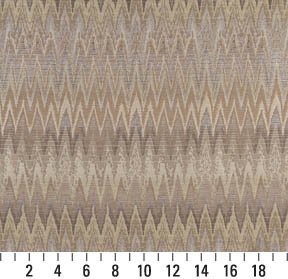 C480 Gold Beige and Platinum Woven Flame Stitch Upholstery Fabric by The Yard- Closeout