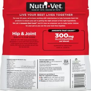 Nutri-Vet Hip & Joint Biscuits for Dogs | Tasty Dog Glucosamine Treat & Dog Joint Supplement | LARGE Biscuit with 500mg Glucosamine | 4 LB Bag