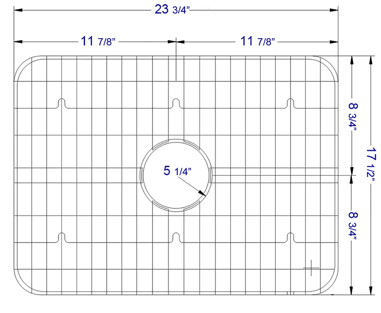 ALFI brand GR505 Solid Kitchen Sink Grid, Stainless Steel