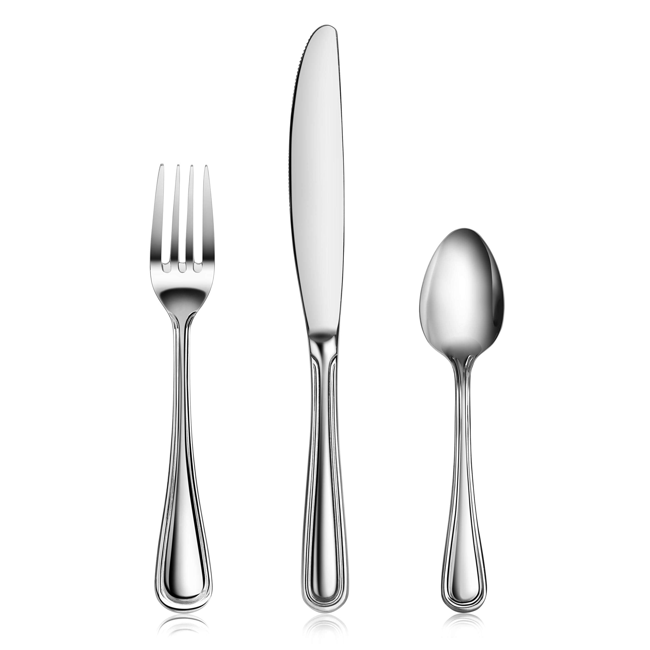 New Star Foodservice 58864 Slimline Pattern, 18/0 Stainless Steel, 36-Piece Flatware Set