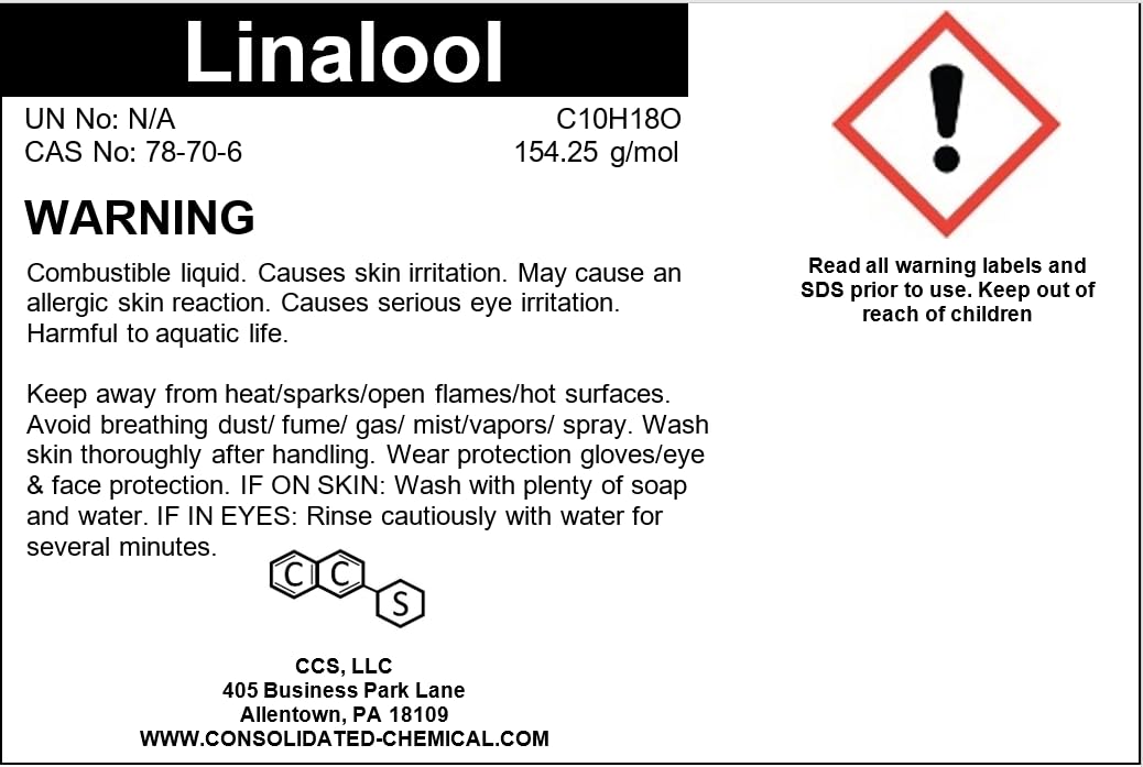 Linalool High Purity Fragrance Compound (30mL (1 Fl Oz))