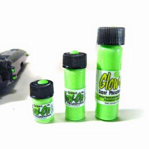 Glow-On Green, Green Day Color and Green Night Glow, Gun Night Sights Paint. Small 2.3 ml vial. Concentrated, Bright, Long Lasting Glow.