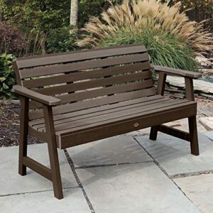 Highwood AD-BENW3-ACE Weatherly Garden Bench, 5 Feet, Weathered Acorn