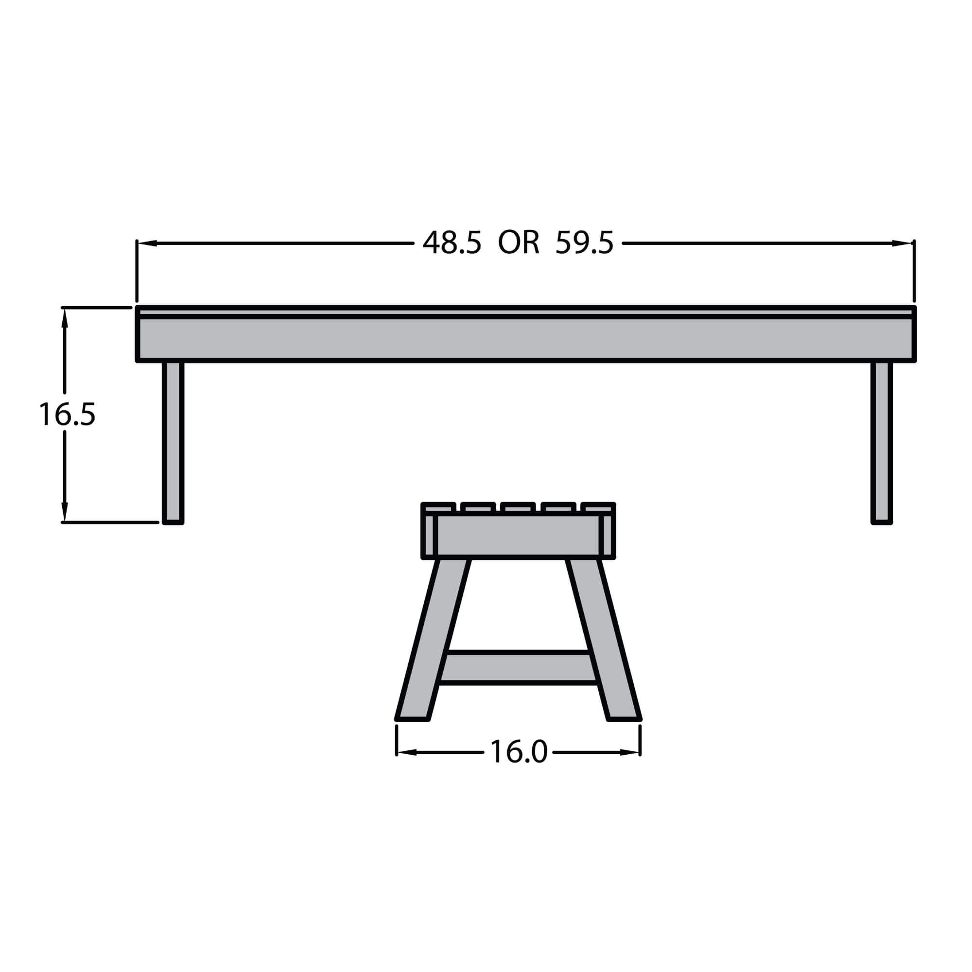 Highwood AD-BENN4-WHE Weatherly Backless Bench, 4-Feet, White