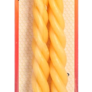 Ner Mitzvah Braided Beeswax Havdalah Candle - 2 Pack - 10" Hand Dipped Bees Wax Braided Candle - Thick Round Twist Braid - Shabbat Judaica Gift