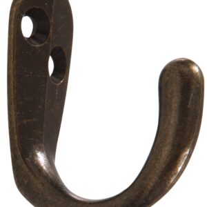 Hardware Essentials 852899 Clothes Hooks Antique Brass -2 Pack