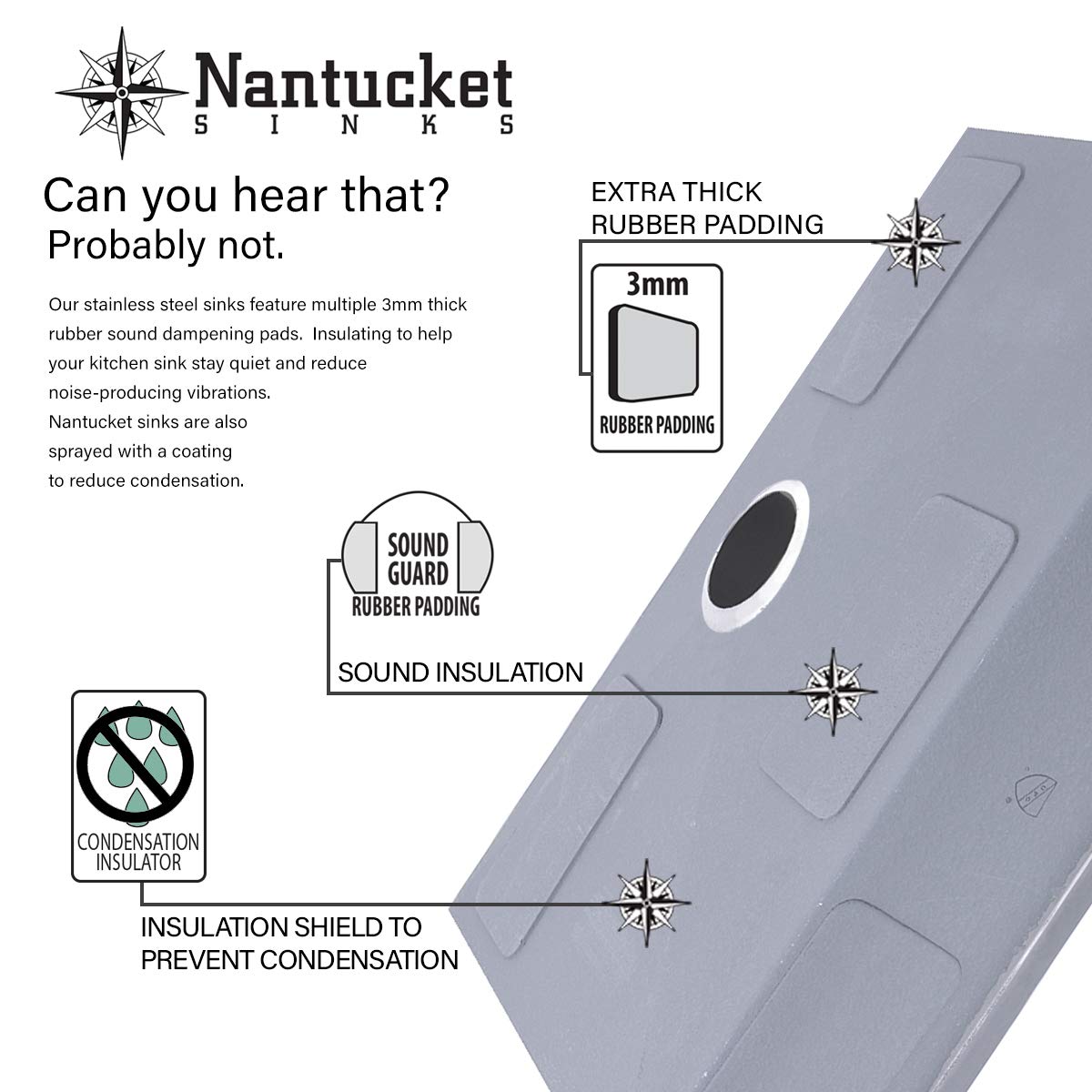 Nantucket Sinks SR3018 30-Inch Small Radius Rectangle Stainless Steel Undermount Kitchen Sink