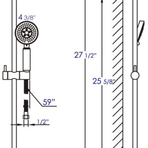 ALFI brand AB7938 Sliding Rail Hand Held Shower Head Set with Hose, Polished Chrome