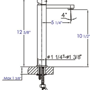 ALFI brand AB1129 Tall Square Single Lever Bathroom Faucet, Polished Chrome