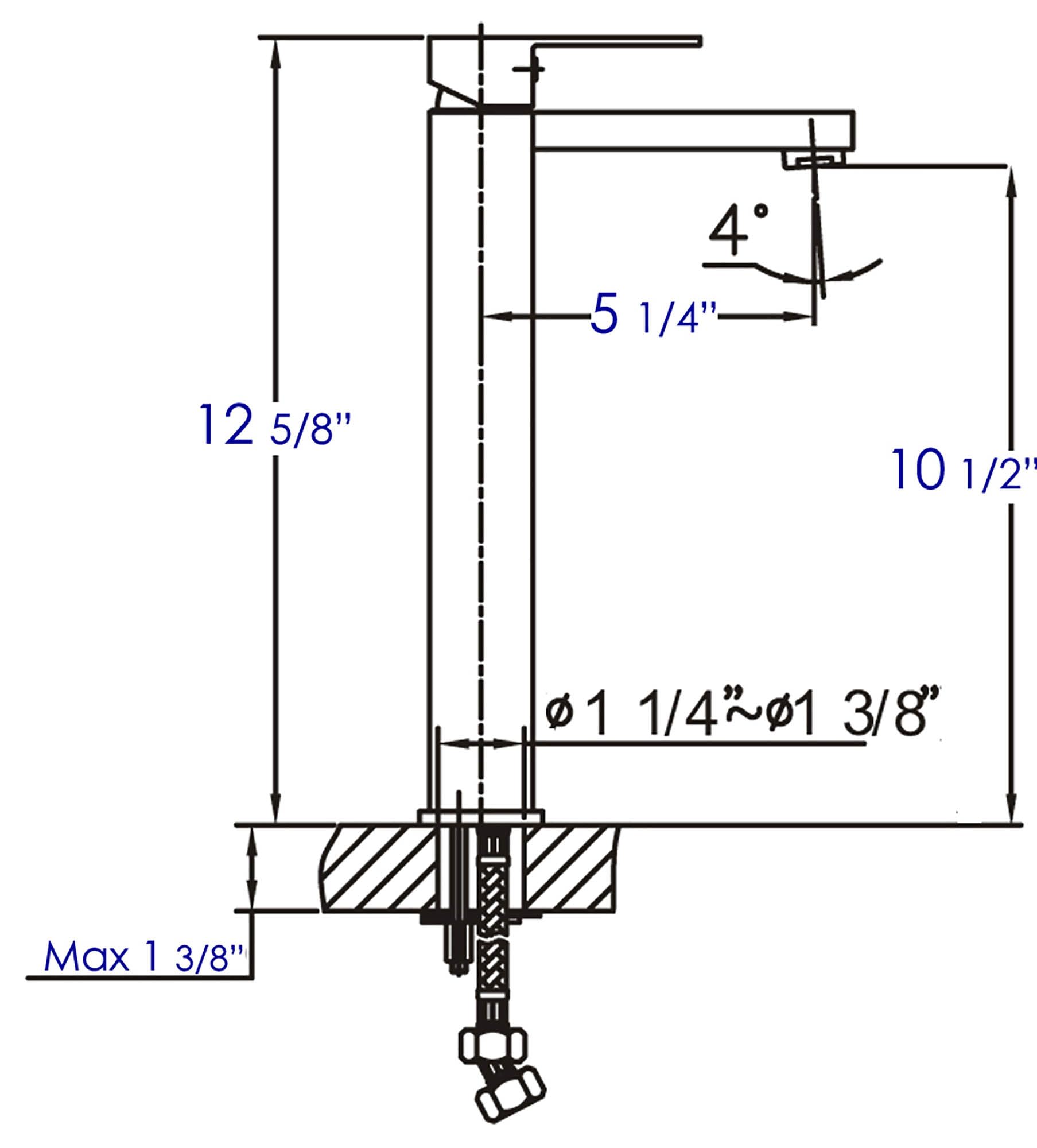 ALFI brand AB1129 Tall Square Single Lever Bathroom Faucet, Polished Chrome