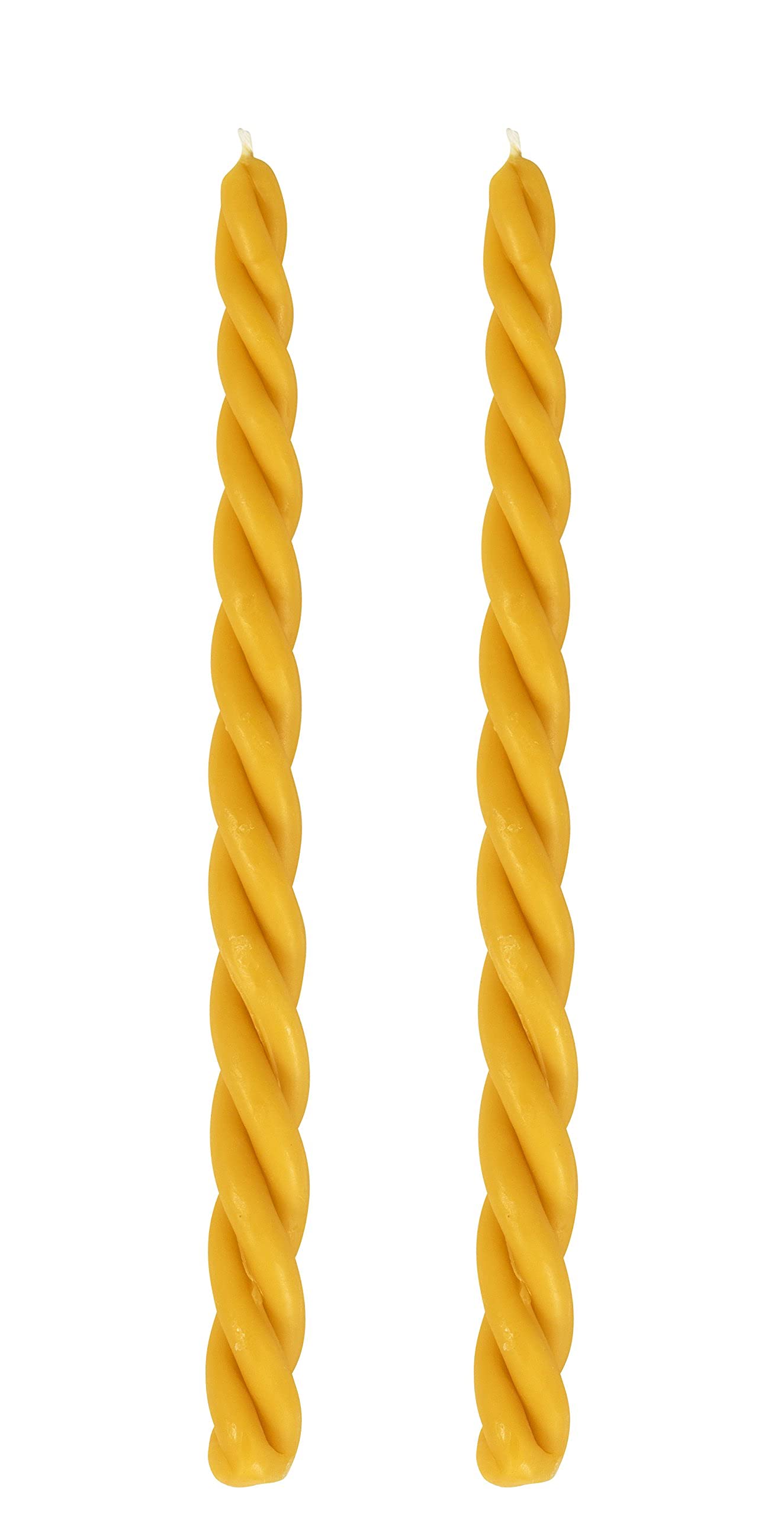 Ner Mitzvah Braided Beeswax Havdalah Candle - 2 Pack - 10" Hand Dipped Bees Wax Braided Candle - Thick Round Twist Braid - Shabbat Judaica Gift