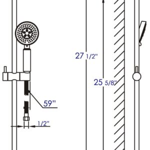 ALFI brand AB7938 Sliding Rail Hand Held Shower Head Set with Hose, Polished Chrome