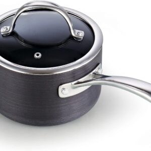 Cooks Standard 3-Quart Hard Anodized Nonstick Saucepan with Lid, Black,NC-00342