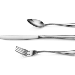 New Star Foodservice 58864 Slimline Pattern, 18/0 Stainless Steel, 36-Piece Flatware Set