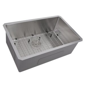 Nantucket Sinks SR3018 30-Inch Small Radius Rectangle Stainless Steel Undermount Kitchen Sink