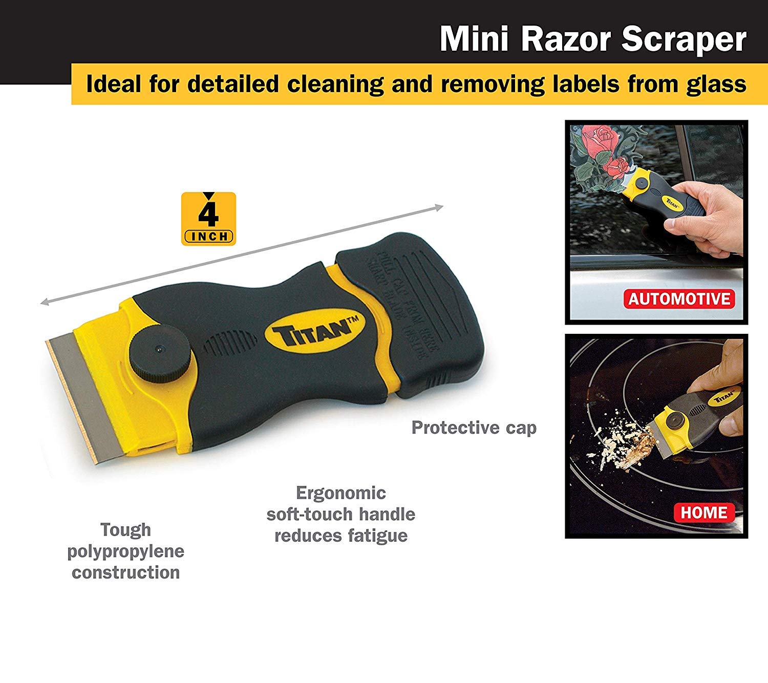 Titan Mini Scraper(Original) with 20 Poly Carbonate Double Edged Plastic Blades