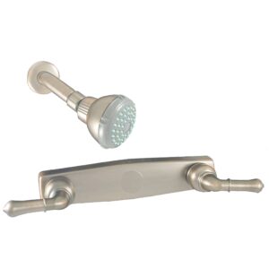 empire brass company -ynn59n rv tub/shower diverter with teapot handles and shower head - 8', brushed nickel