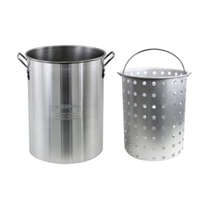 Chard ASP30, Aluminum Perforated Safety Hanger, 30 Quart Stock Pot and Strainer Basket, 1, Stainless Steel