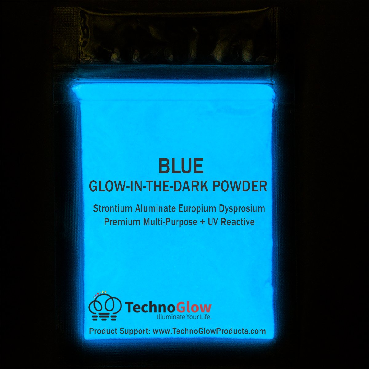 Glow in the Dark Powder, Natural Blue for Resin, Epoxy, Acrylics, Paint, Slime, Sealers - 50 Grams