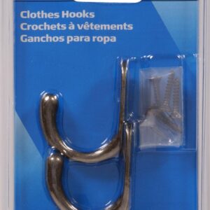 Hardware Essentials 852899 Clothes Hooks Antique Brass -2 Pack