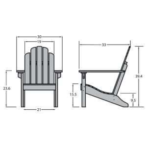 Highwood AD-CLAS1-BKE Classic Westport Adirondack Chair, Black