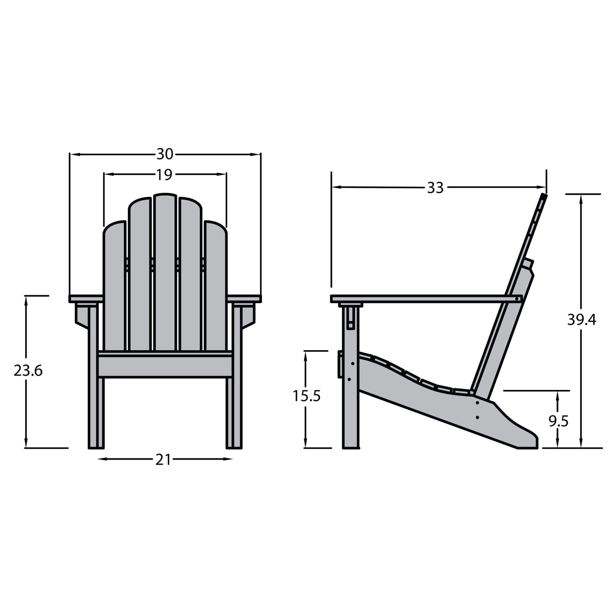 Highwood AD-CLAS1-BKE Classic Westport Adirondack Chair, Black