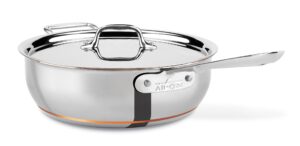 all-clad 61211sseuro copper core sauté pan, conical with lid, 28.4 cm, 4 l, stainless steel, suitable for induction cookers