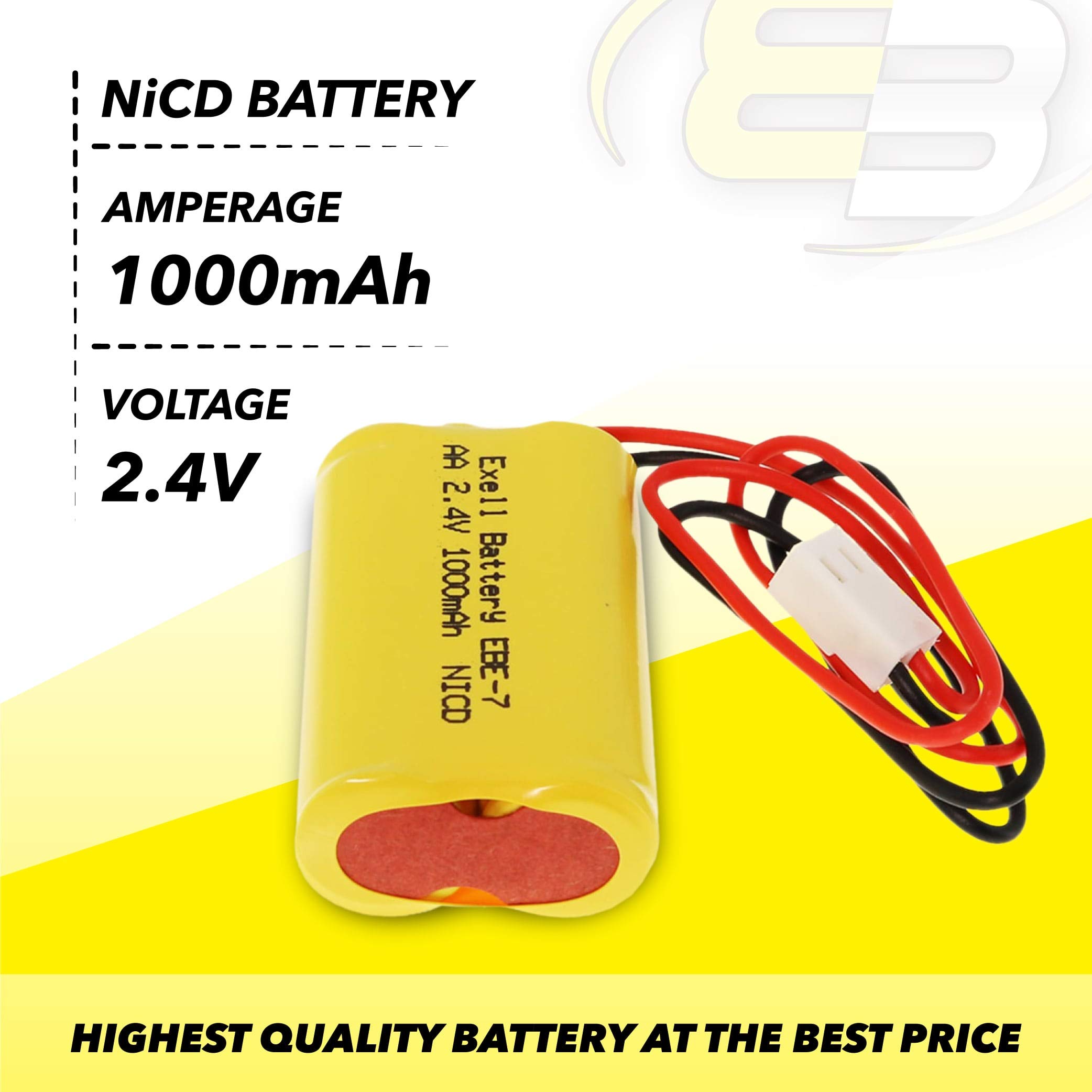 Emergency/Exit Lighting Battery Fits and Replaces ANIC0865 Custom-276 Atlight 100-3-86 REV 1 ANIC0148 OSI OSA030 2KR600AAH4P BNP2700B Astralite 20-0019B WD-AA600X2-S3 Dual-Lite SCSRBNE