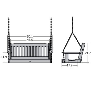 highwood ad-porl2-whe lehigh porch swing, 4 feet, white