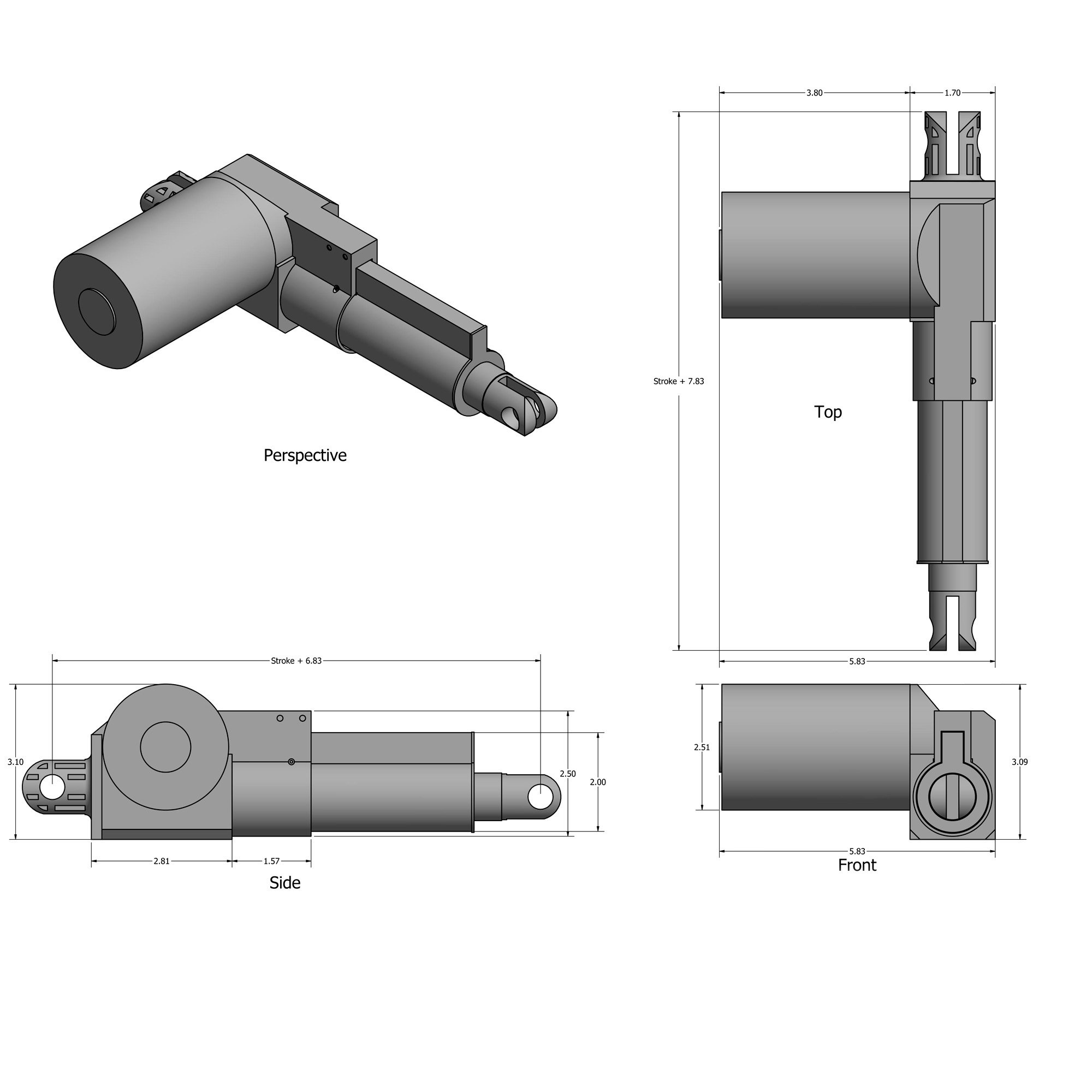 Linear Actuator Heavy Duty Force Motion 400lb Capacity 12 Inch Stroke