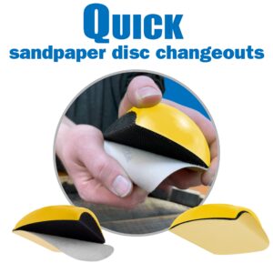 5 inch Sanding Mouse Hook and Loop Sanding Block. for Furniture Restoration, Home, Automotive. Hand Sander Accepts Standard Orbital Sanding Discs (5" Sanding Mouse)