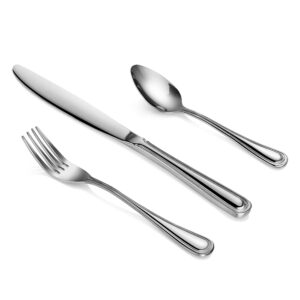 New Star Foodservice 58864 Slimline Pattern, 18/0 Stainless Steel, 36-Piece Flatware Set