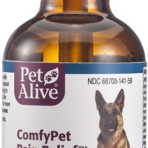 PetAlive ComfyPet Pain Relief - Natural Homeopathic Formula for Minor Aches and Pains in Dogs and Cats - Temporarily Reduces Minor Discomfort in The Muscles and Joints - 59 mL