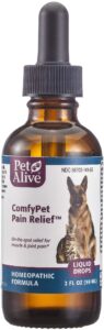 petalive comfypet pain relief - natural homeopathic formula for minor aches and pains in dogs and cats - temporarily reduces minor discomfort in the muscles and joints - 59 ml