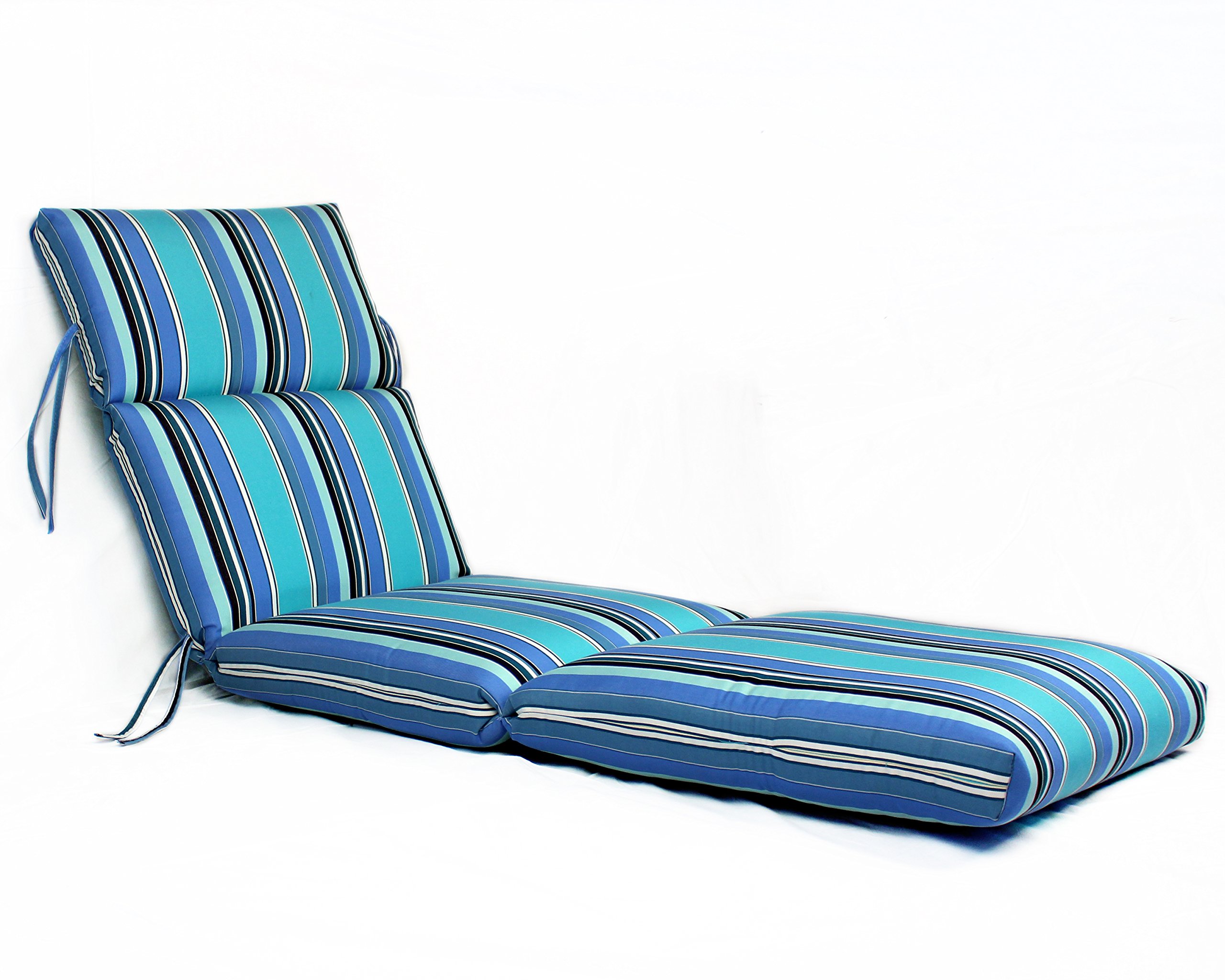 Comfort Classics 22W x 72L x 5H Hinge at 26" Sunbrella Outdoor CHANNELED Chaise Cushion in Dolce Oasis Inc. Made in USA.