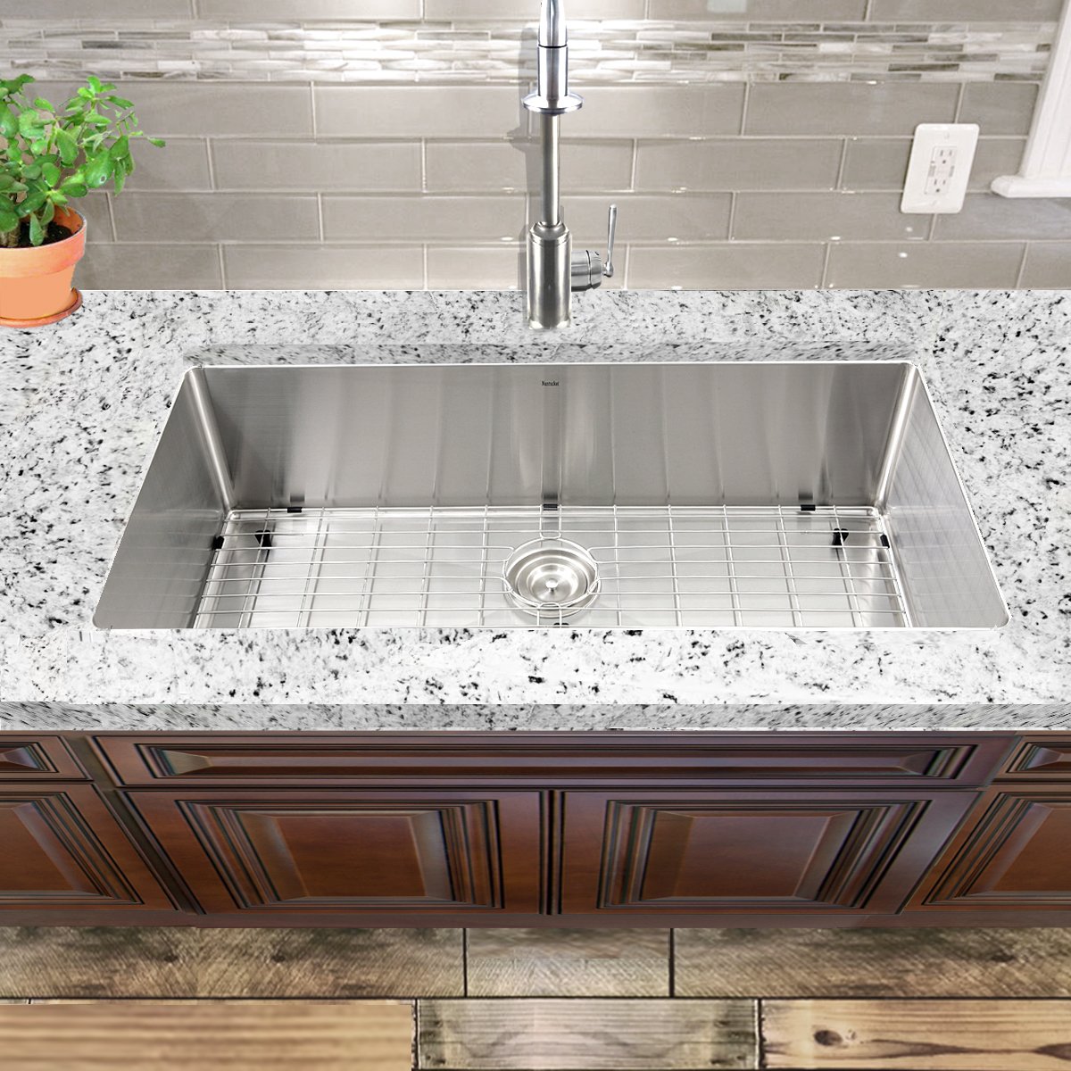 Nantucket Sinks SR3618-16 36-Inch Small Radius Large Rectangle Stainless Steel Undermount Kitchen Sink