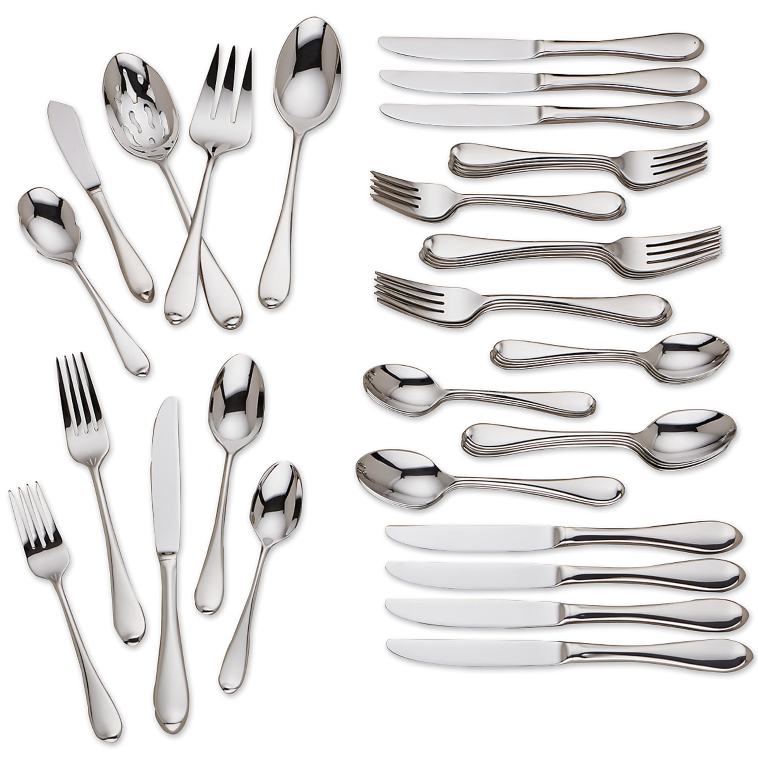 Gorham Studio 45-Piece Flatware Set, 6.30 LB, Metallic